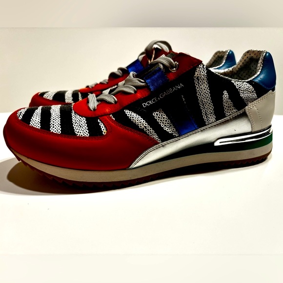 NWT $750 Dolce & Gabbana Sneakers Orange Size : US 8 UK 7 EU 40/5